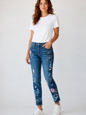LAURIE FELT Embroidered Denim Jeans